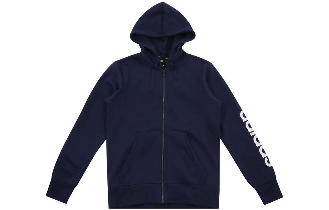 adidas Casual Logo Hoodie Jacket - Navy Blue BQ9639