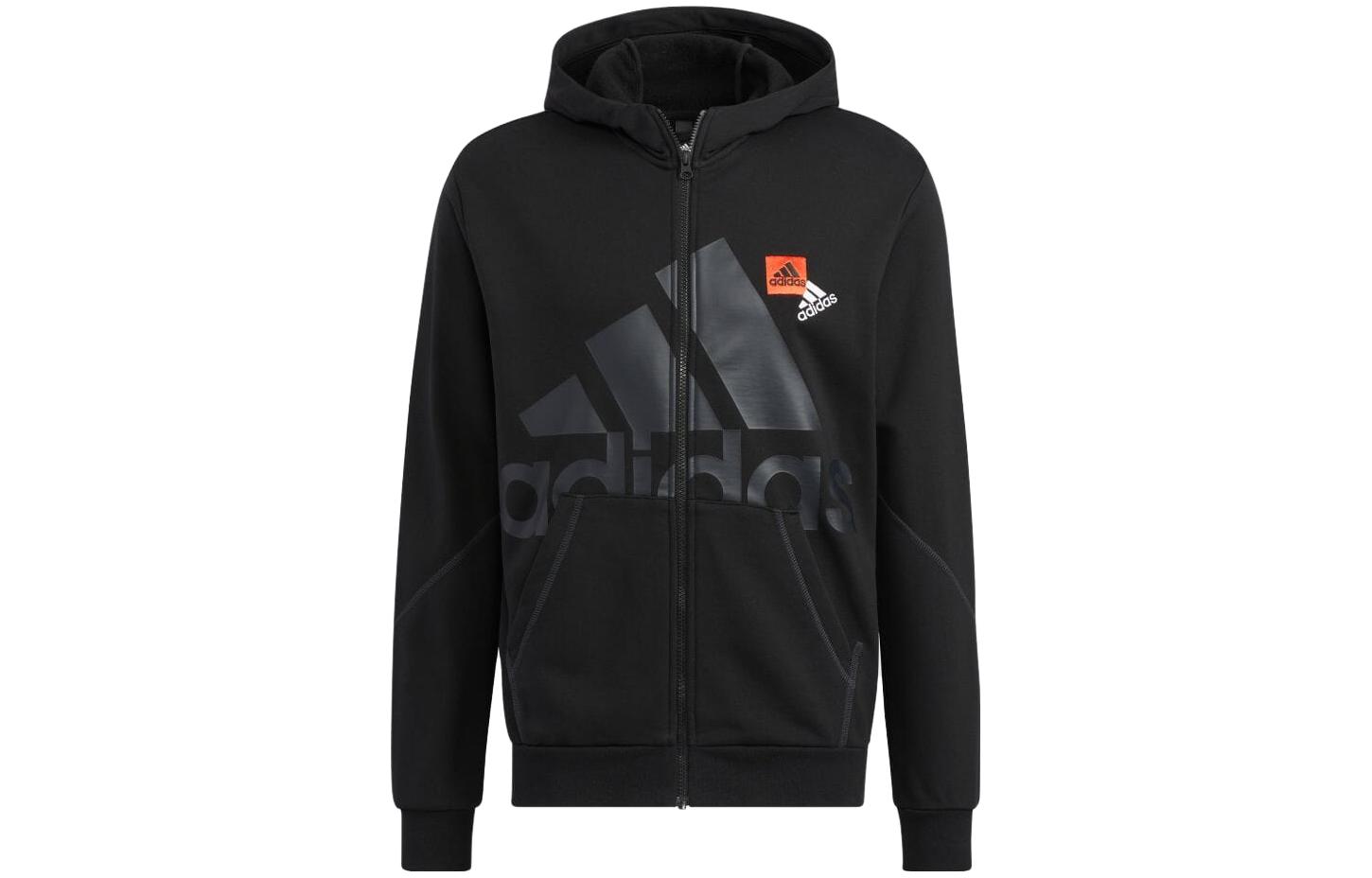 adidas Casual Logo Hoodie Jacket Japan Edition - Black HN8993-JAPAN