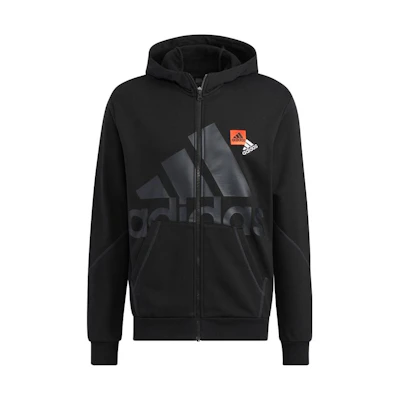 adidas Casual Logo Hoodie Jacket Japan Edition - Black HN8993-JAPAN