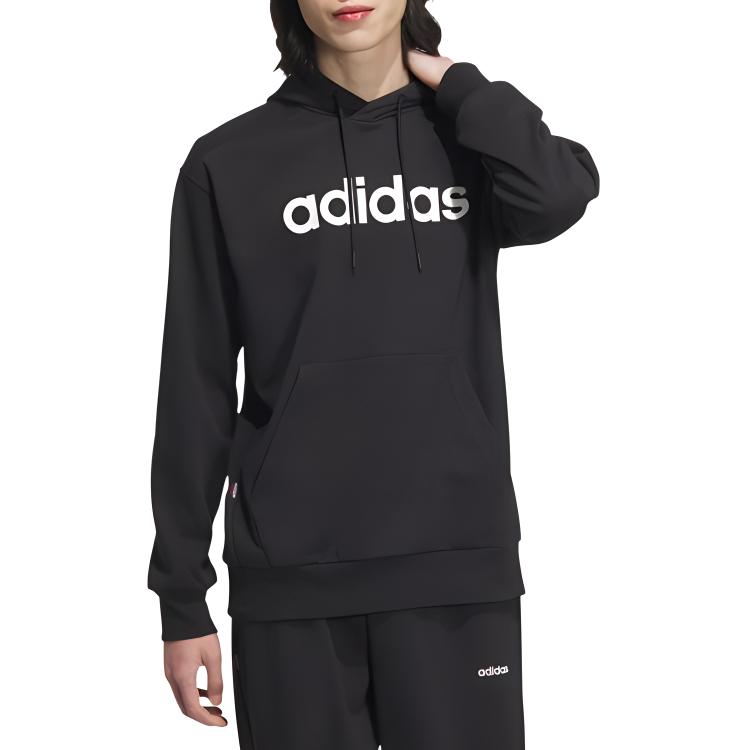 adidas Casual Logo Print Hoodie Black JF3322