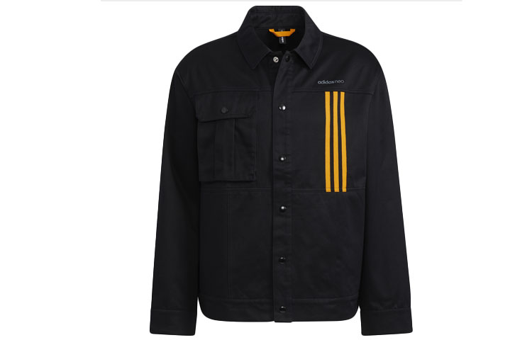 adidas Casual Logo Print Long-Sleeve Jacket - Black HG9049