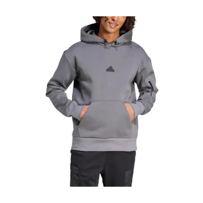 adidas Casual Pullover Hoodie Fleece Lined Thickened Sweatshirt Grey IY1518