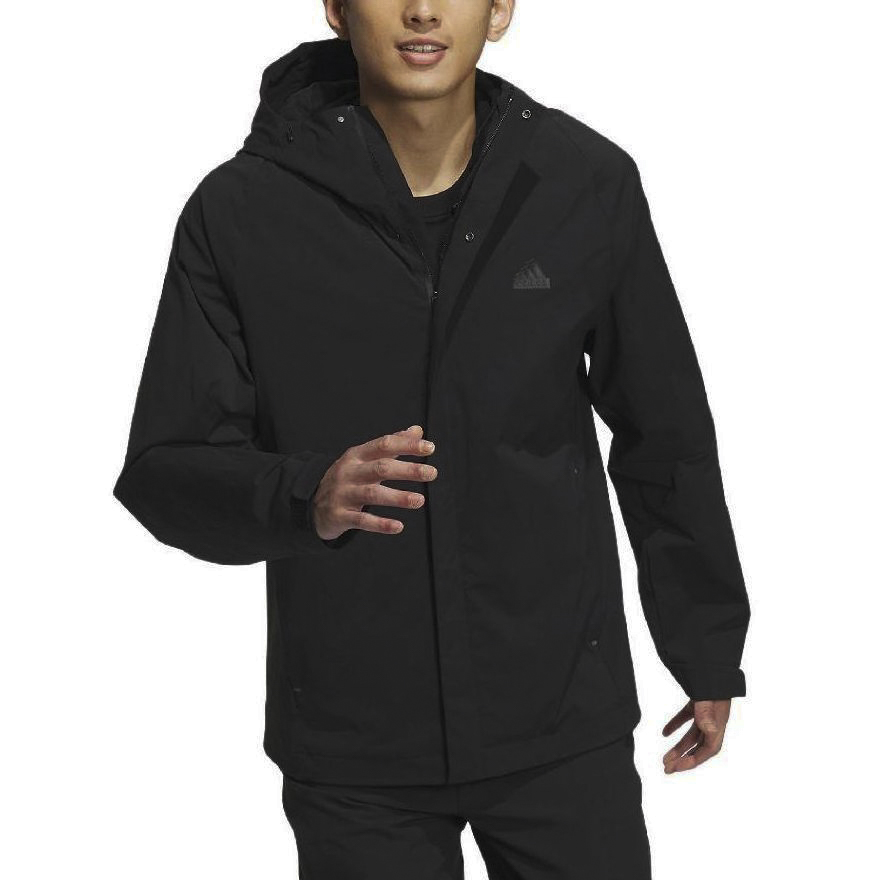 adidas Casual Solid Black Hoodie Jacket IZ1592 圖 5