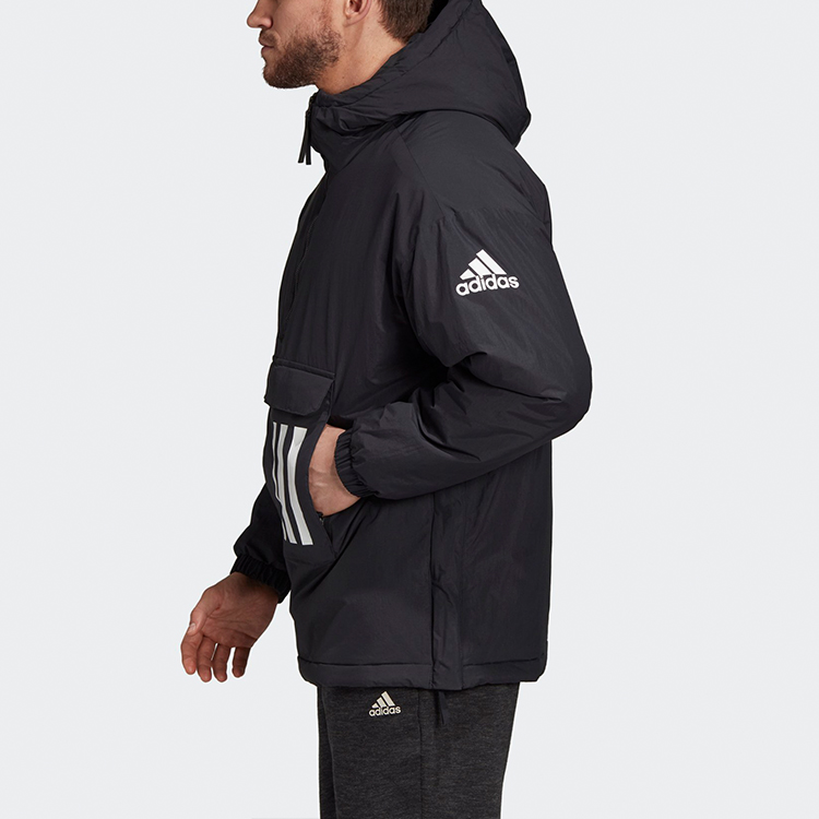 Sizing adidas Jaket Hoodie Hitam Sport Casual Padded DZ1437