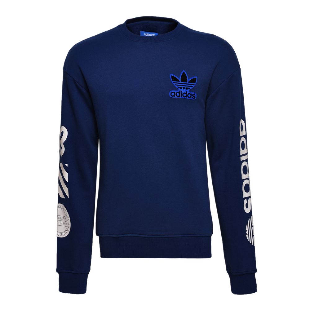 adidas Casual Style Crewneck Logo Sweatshirt in Blue BQ0898
