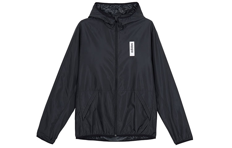 adidas Casual Windbreaker Hooded Woven Jacket - Black EI5588