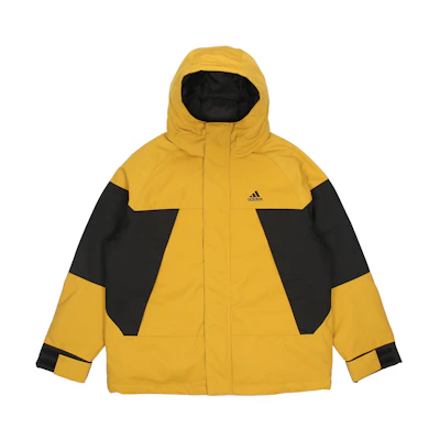 adidas CB Bos Logo Jacket Colorblock Down Parka Unisex Yellow Winter Wear H23091