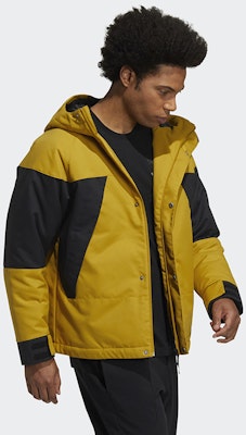 adidas CB Bos Logo Jacket Colorblock Down Parka Unisex Yellow Winter Wear H23091 Details for adidas CB Bos Logo Jacket Colorblock Down Parka Unisex Yellow Winter Wear H23091