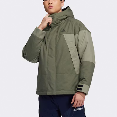 阿迪达斯CB BOS标志户外冬季羽绒夹克 军绿色 H23090 Lookbook 阿迪达斯CB BOS标志户外冬季羽绒夹克 军绿色 H23090