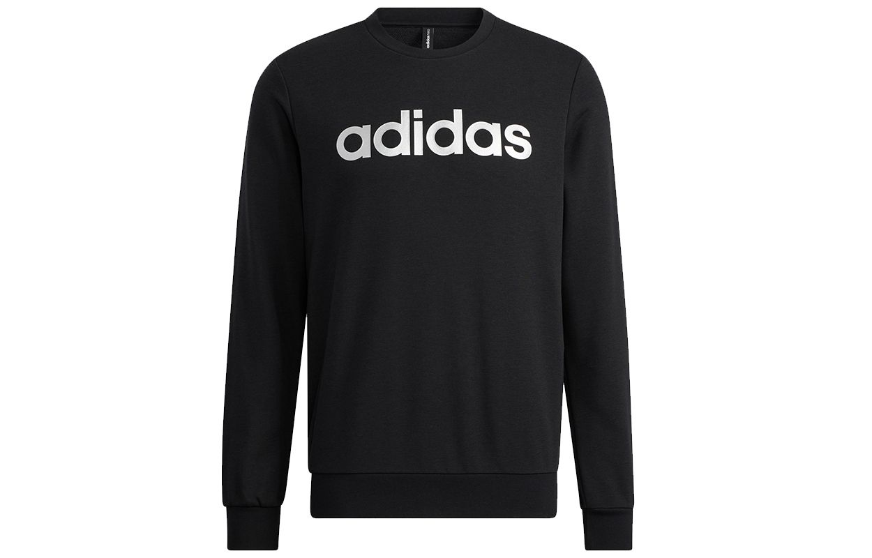 adidas CE Logo Print Breathable Sports Sweatshirt Black H52446