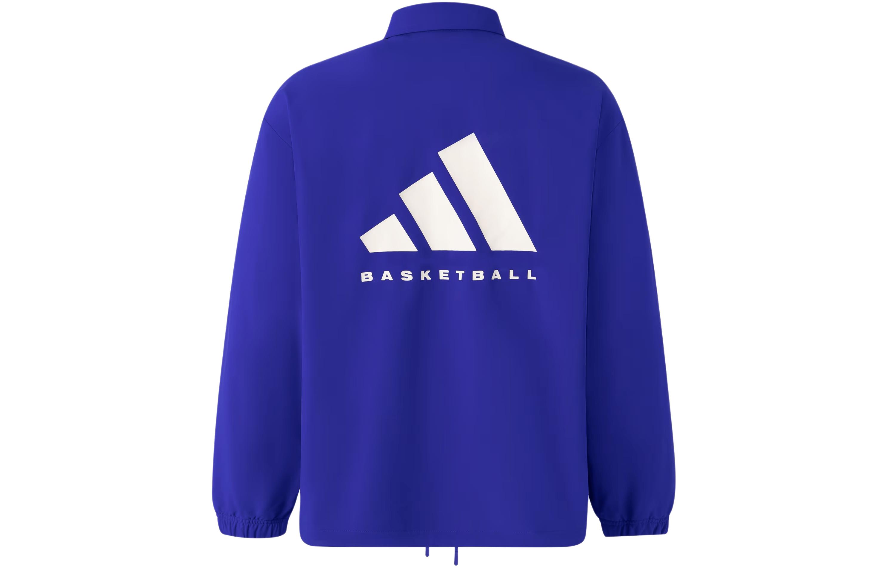 adidas Chapter 02 Logo Collar Snap Jacket Unisex Bright Blue IW1633