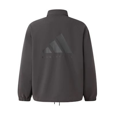 adidas Chapter 02 Logo Polo Collar Snap Jacket Unisex - Carbon Gray IW1635