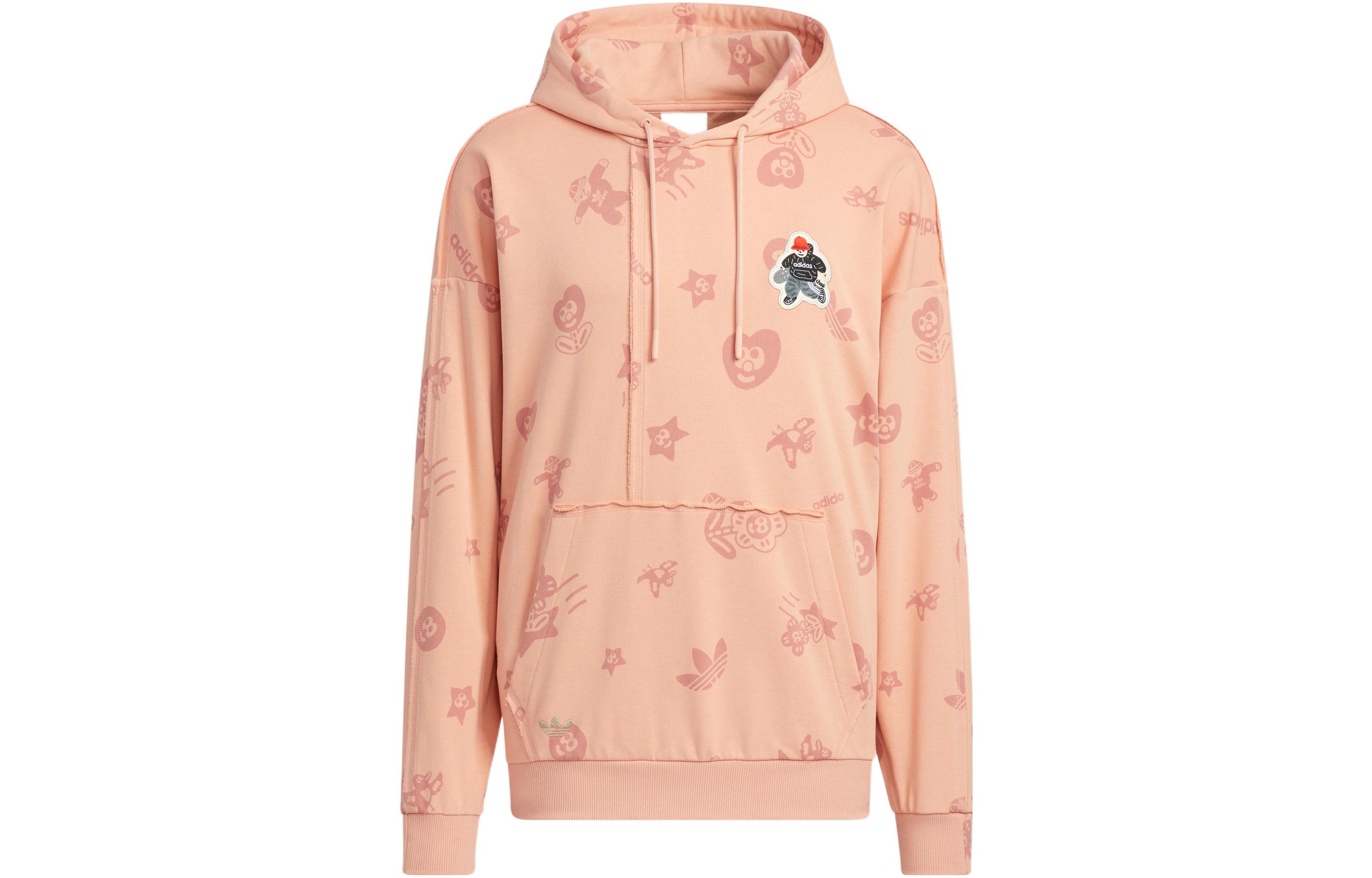 adidas CHARR MORITA Cartoon Print Pullover Hoodie Red/Pink - HR3464