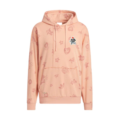 adidas CHARR MORITA Cartoon Print Pullover Hoodie Red/Pink - HR3464
