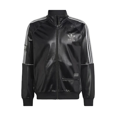adidas Chile Striped Logo Print Long Sleeve Jacket Black () HR4214