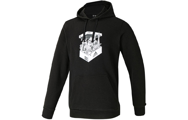 adidas China Shoebox H Print Hoodie Black Casual Sportswear GS7692