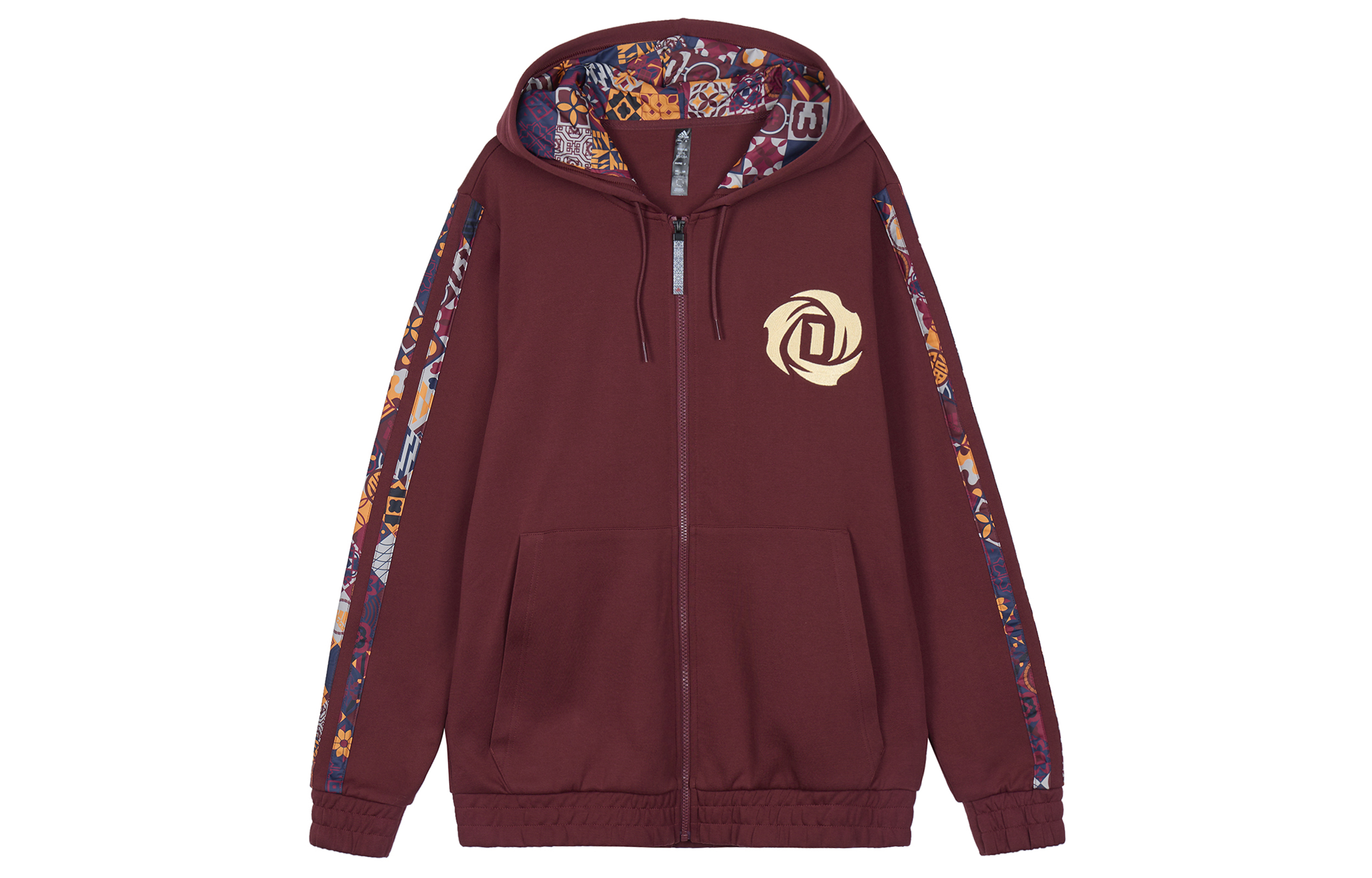 adidas Chinese New Year Basketball Hoodie Jacket Brown Red Mens HD7932