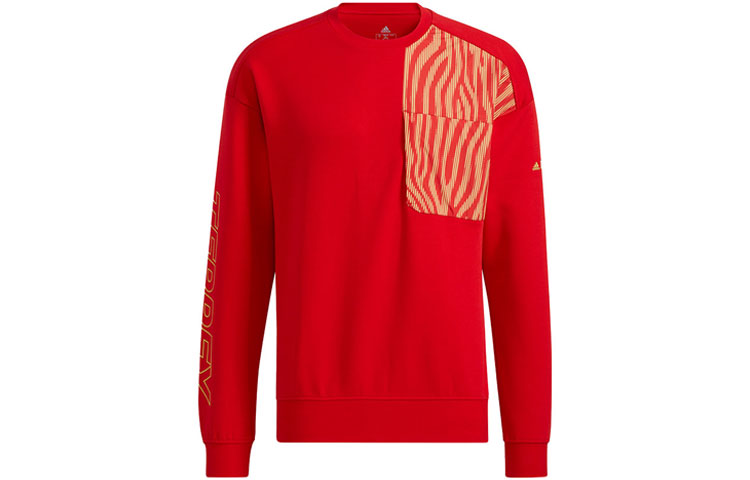 adidas Chinese New Year Printed Pullover Sweatshirt Red (Unisex) HE7323