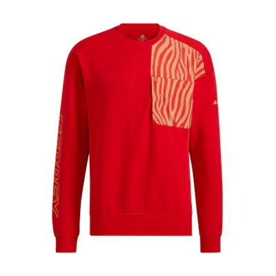 adidas Chinese New Year Printed Pullover Sweatshirt Red (Unisex) HE7323