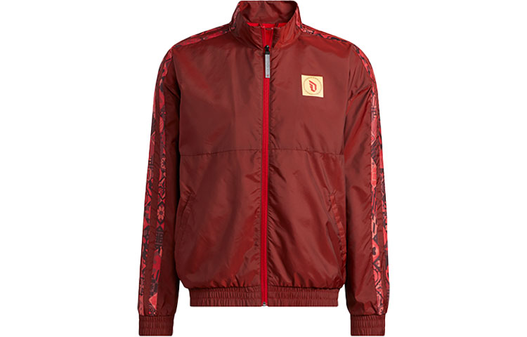 adidas Chinese New Year Red Logo Basketball Retro Track Jacket for Men HF5880