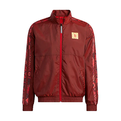 adidas Chinese New Year Red Logo Basketball Retro Track Jacket for Men HF5880