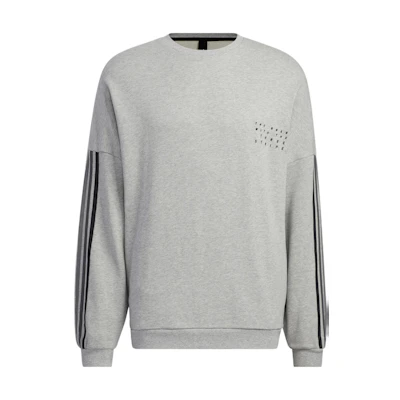 adidas City Crew Gray Sweatshirt Unisex with Striped Letter Print Design HP1371