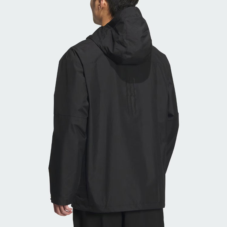 Shop adidas City Escape Blocking Jacket Black Hooded Multi-Pocket Casual Jacket JE8576