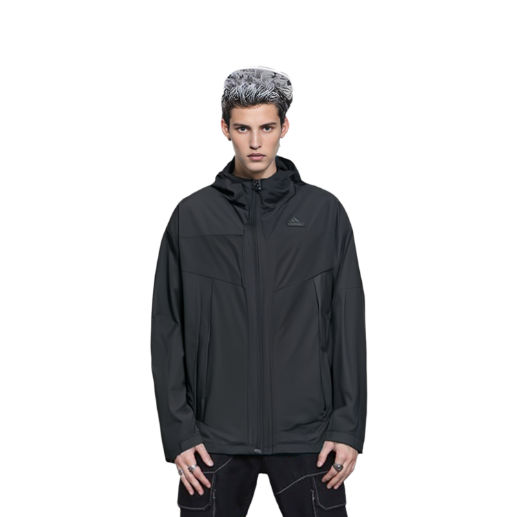 Details for adidas City Escape Blocking Jacket Black Hooded Multi-Pocket Casual Jacket JE8576