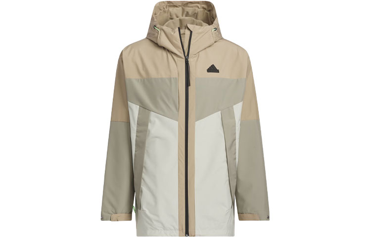 adidas CITY ESCAPE Colorblock Hooded Jacket Brown Casual Sportswear JE8578