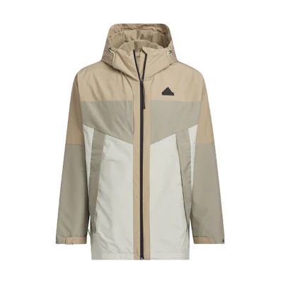 adidas CITY ESCAPE Colorblock Hooded Jacket Brown Casual Sportswear JE8578