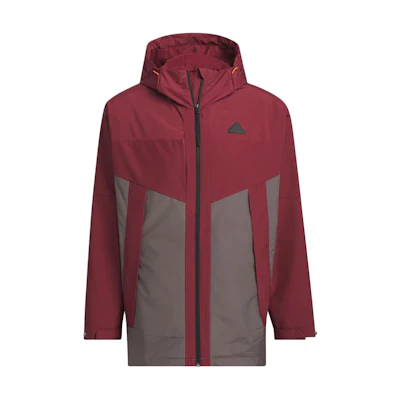 adidas City Escape Colorblock Hooded Jacket Dark Red Casual Sportswear JE8577