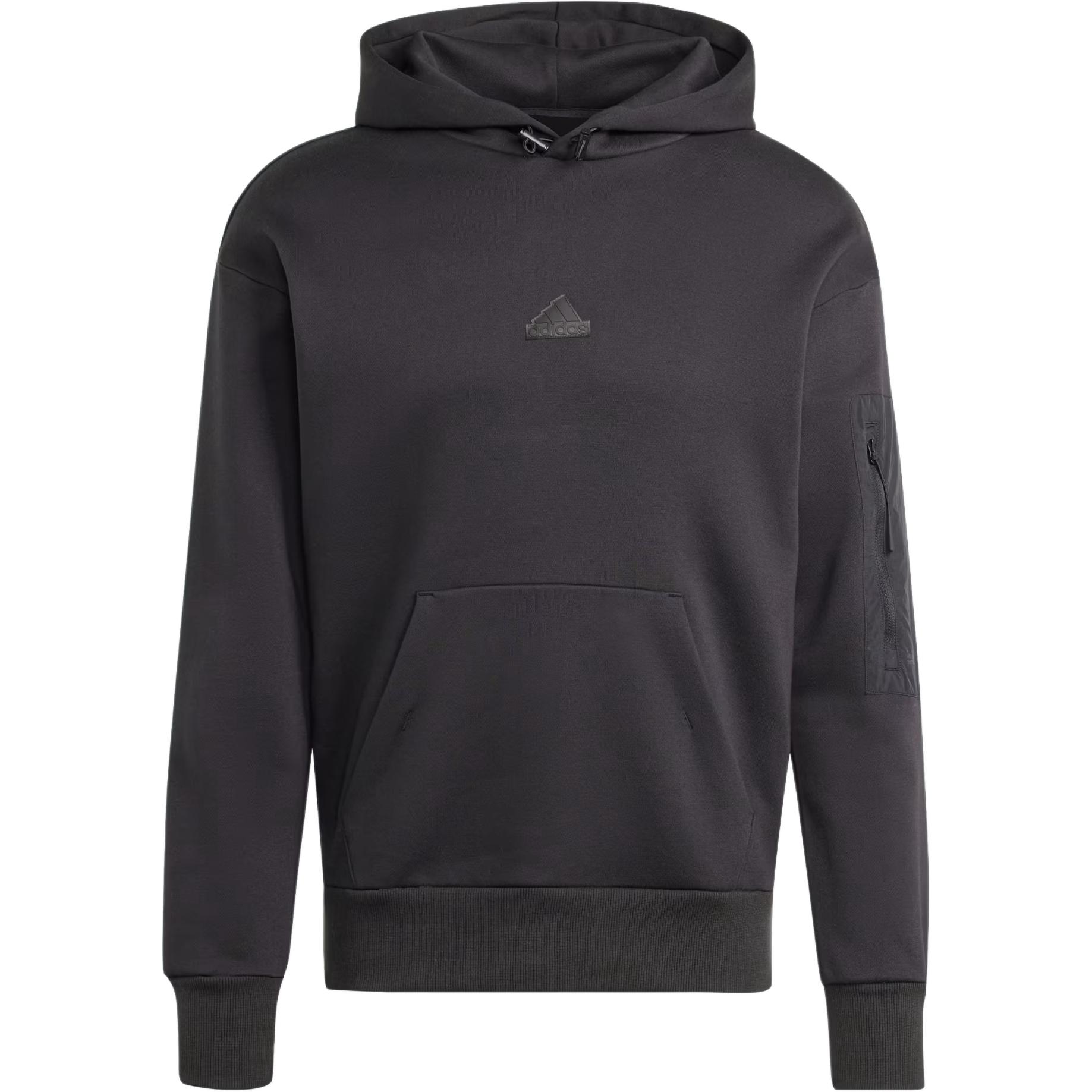 adidas City Escape Fleece Hoodie Black Pullover Casual Sweatshirt IY1501
