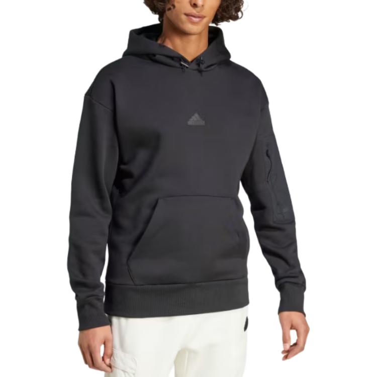 Purchase 阿迪达斯城市逃脱黑色连帽衫休闲运动卫衣 IY1501