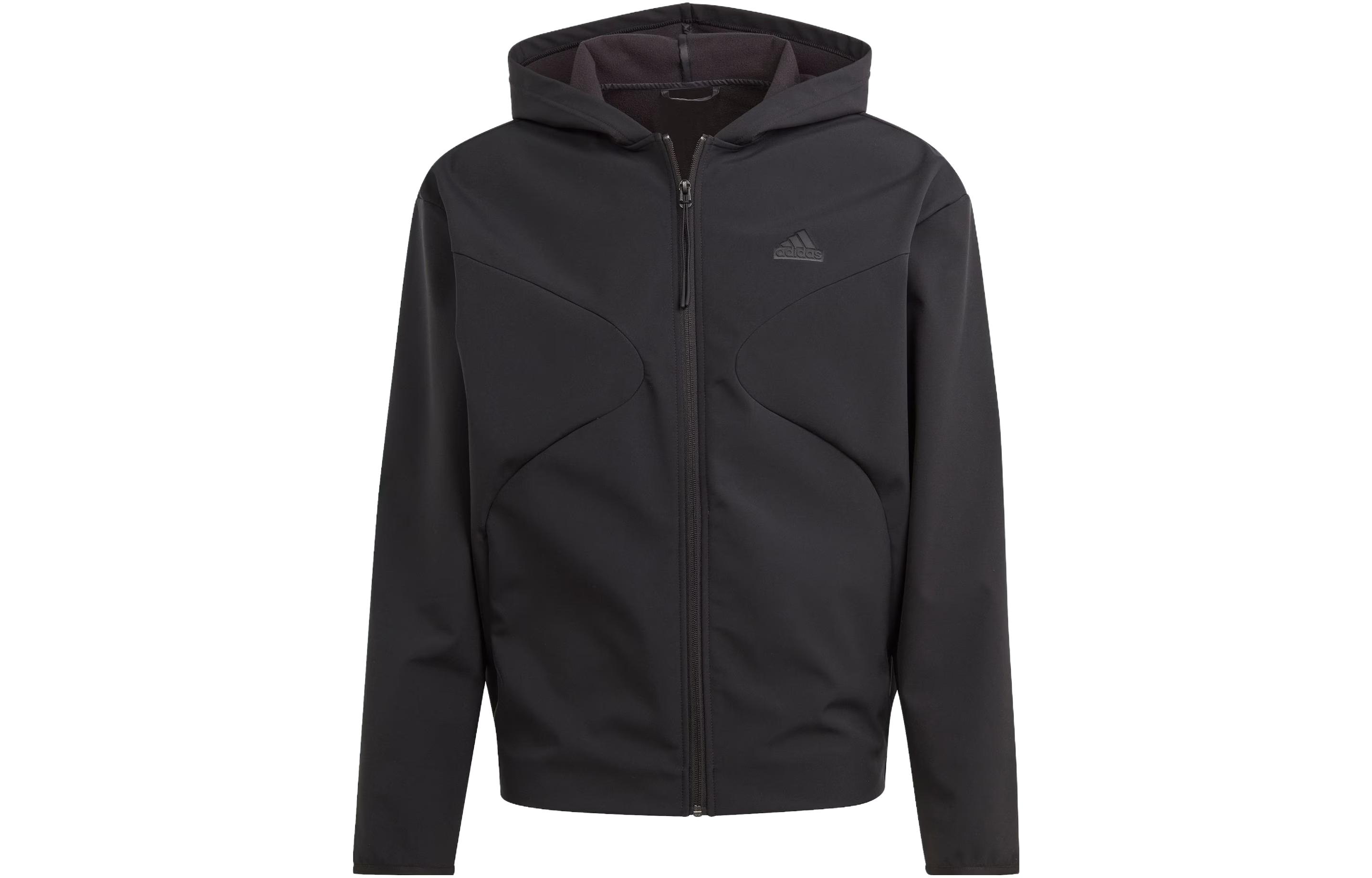 adidas City Escape Full-Zip Hoodie Black Casual Logo Jacket IJ6092