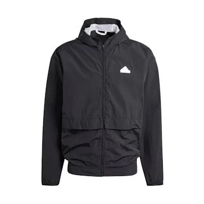 adidas City Escape Full-Zip Hoodie Black Jacket with Logo Print IR5192