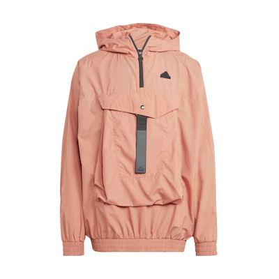 adidas City Escape Logo Hoodie Jacket in Rock Layer Earth Brown IA0013