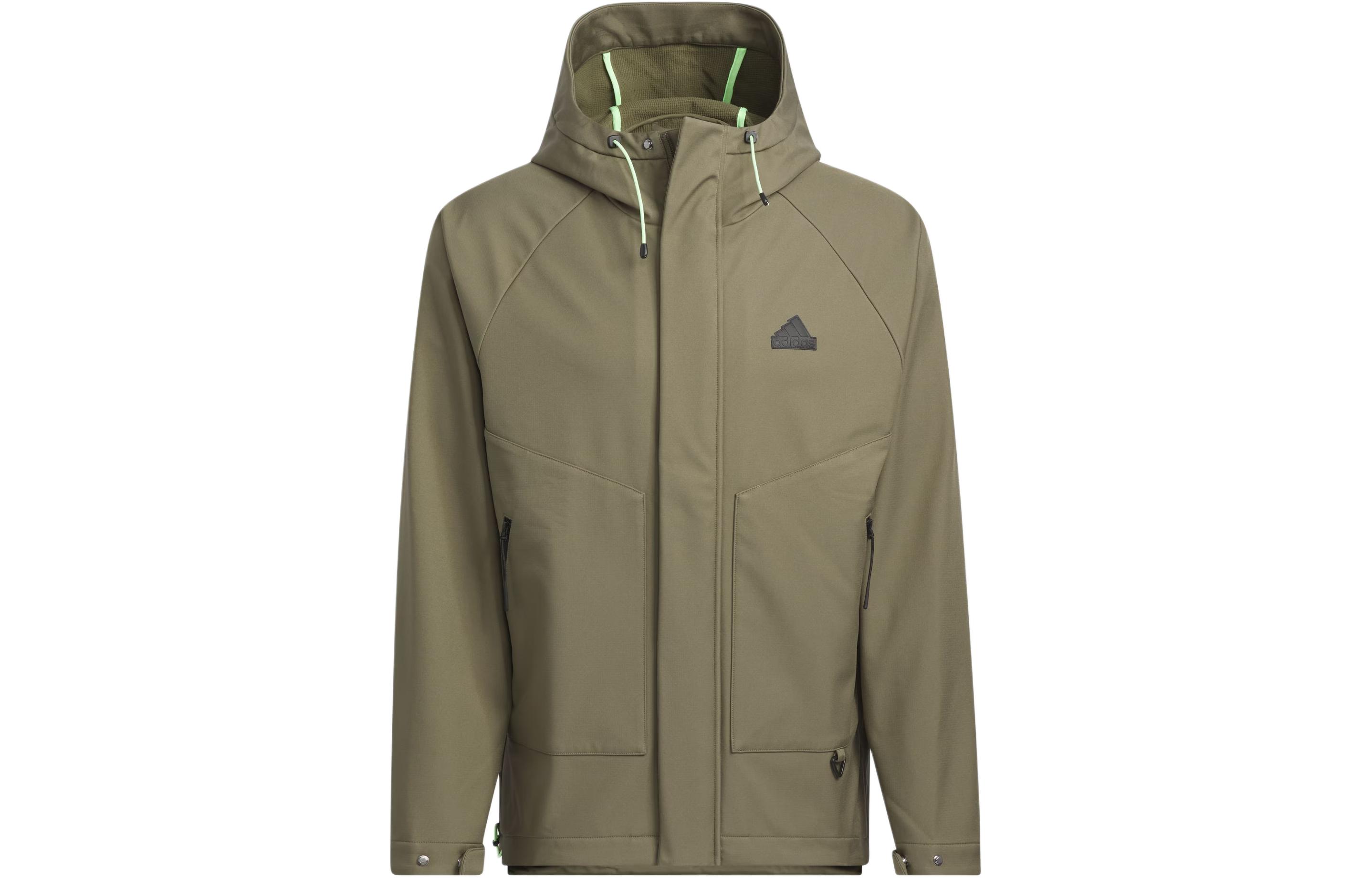 adidas CITY ESCAPE Logo Hoodie Jacket Olive Green Casual Sportswear JE8574