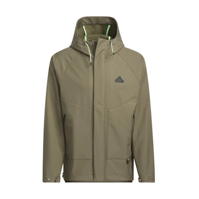 adidas CITY ESCAPE Logo Hoodie Jacket Olive Green Casual Sportswear JE8574
