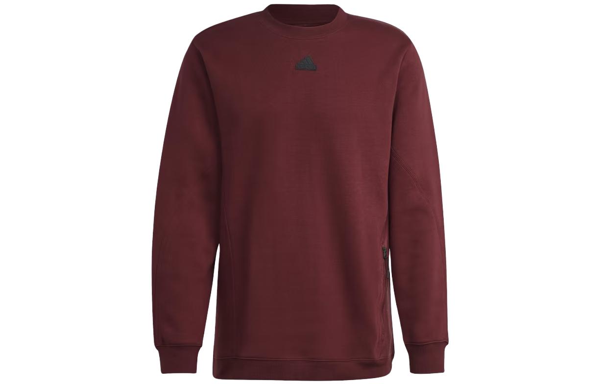 adidas City Escape Logo Print Crewneck Sweatshirt Shadow Red IC9728