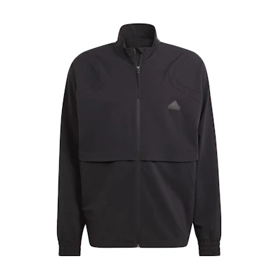 adidas City Escape Track Top Black Jacket with Logo and Stand Collar IA3085