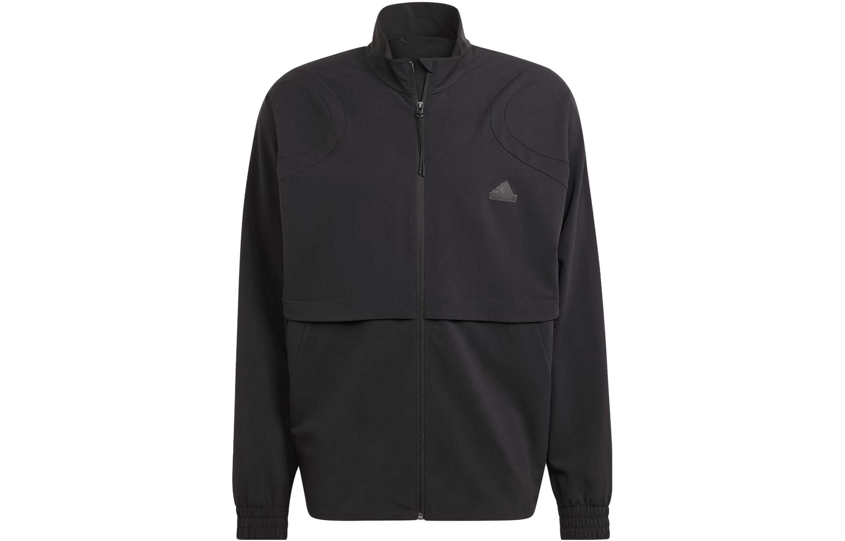 adidas City Escape Track Top Black Jacket with Logo and Stand Collar IA3085 圖 2