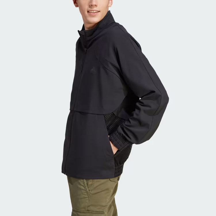 adidas City Escape Track Top Black Jacket with Logo and Stand Collar IA3085 圖 6