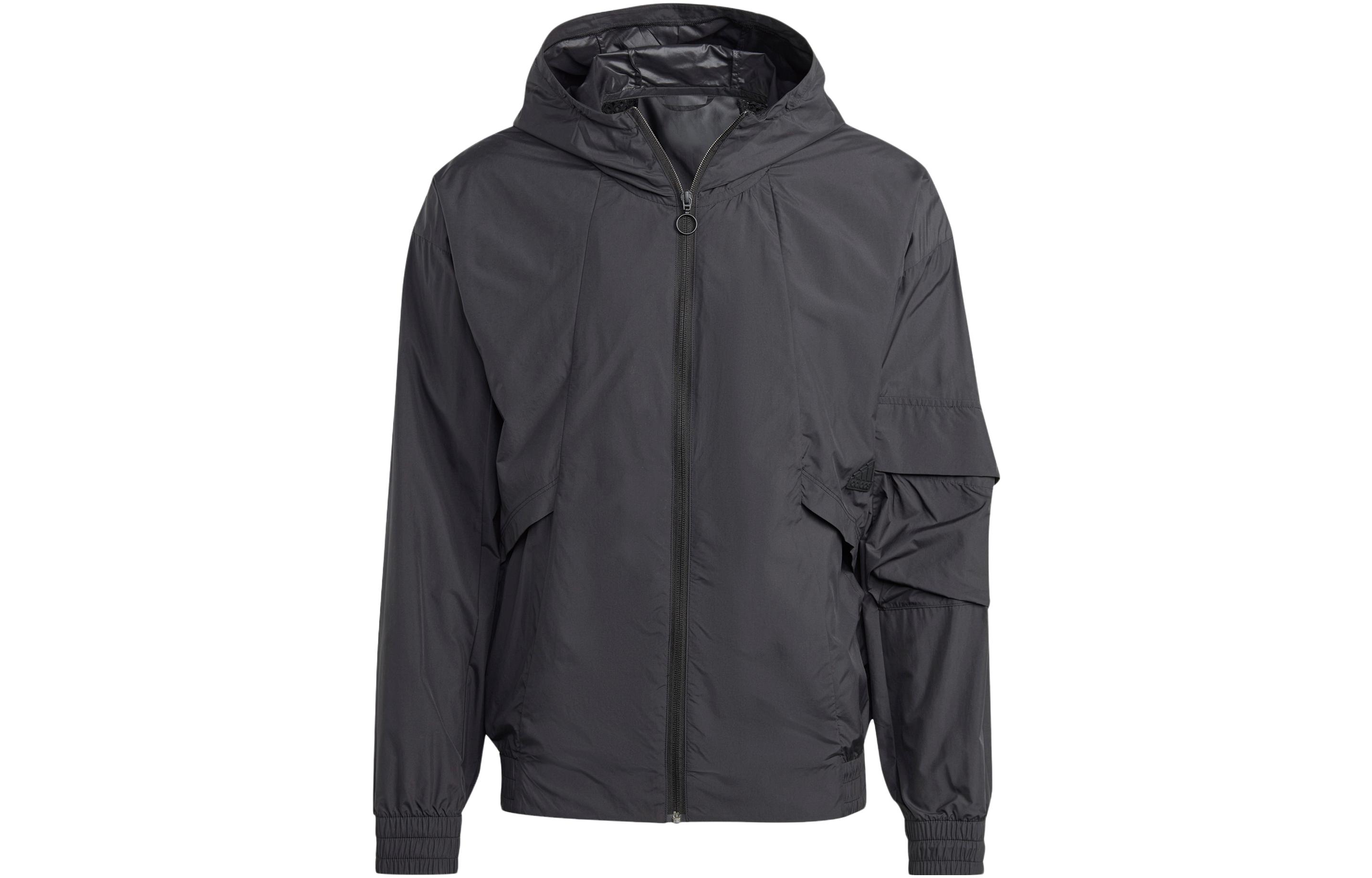 adidas CITY ESCAPE Windbreaker Black Casual Fit Hooded Jacket IC6733