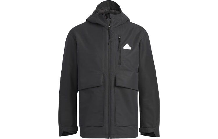 adidas CITY ESCAPE WindRdy Black Logo Hooded Sports Jacket IT3951