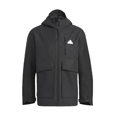 adidas CITY ESCAPE WindRdy Black Logo Hooded Sports Jacket IT3951