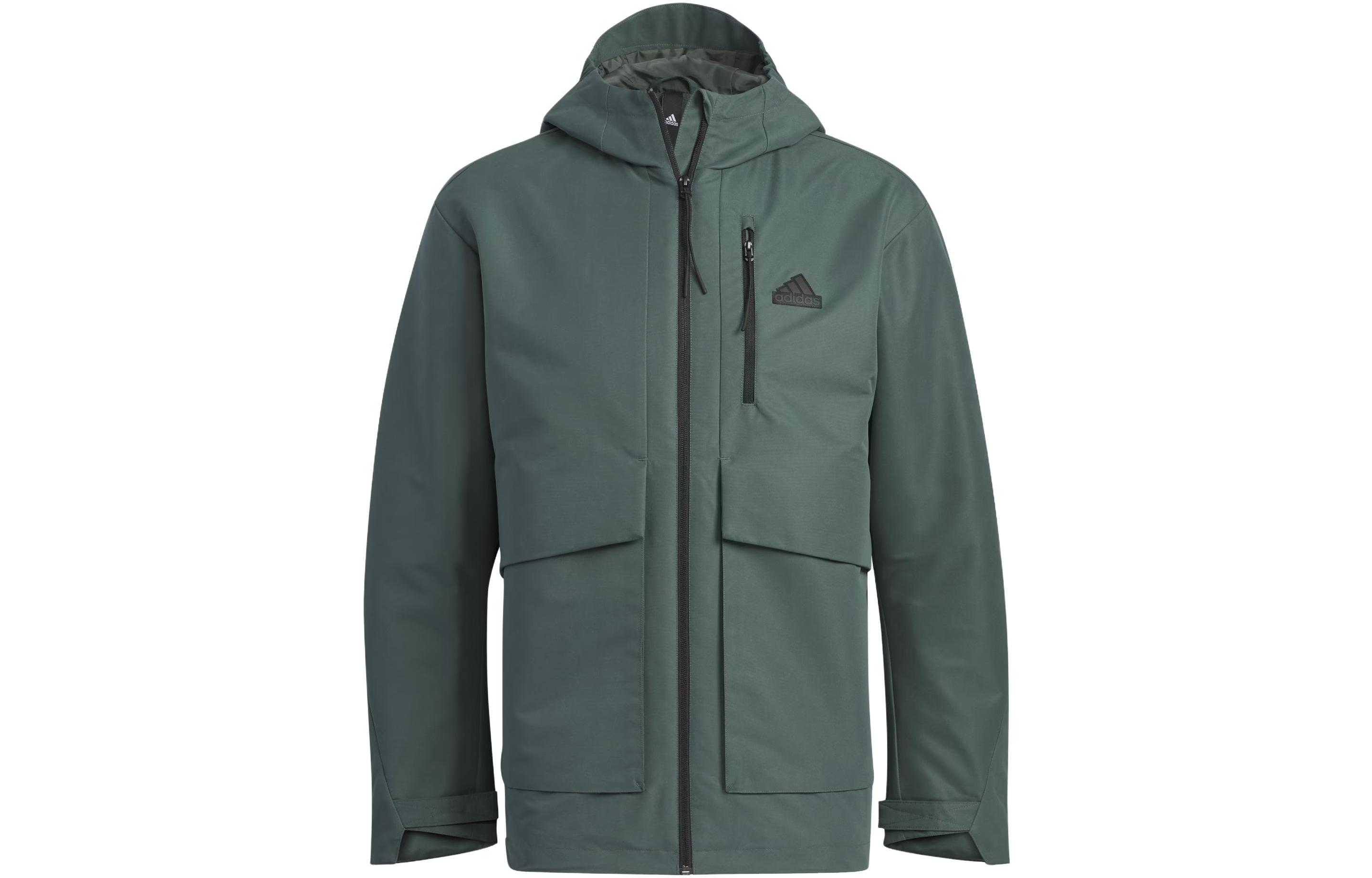 adidas CITY ESCAPE WindRdy Ivy Green Logo Hoodie Jacket Casual Wear IT3952