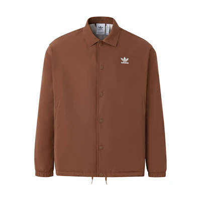 adidas City Skate Brown Coach Jacket Collared Shirt-Style Outerwear IY5385