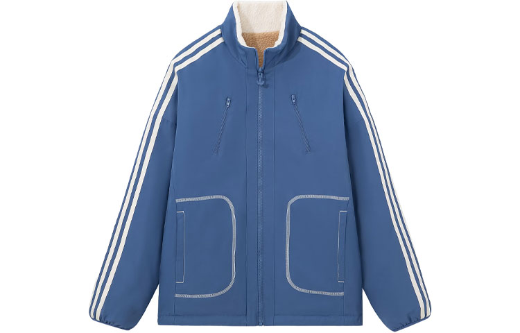 adidas City Skate Reversible Fleece Jacket Deep Blue Unisex IY5386