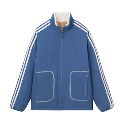 adidas City Skate Reversible Fleece Jacket Deep Blue Unisex IY5386