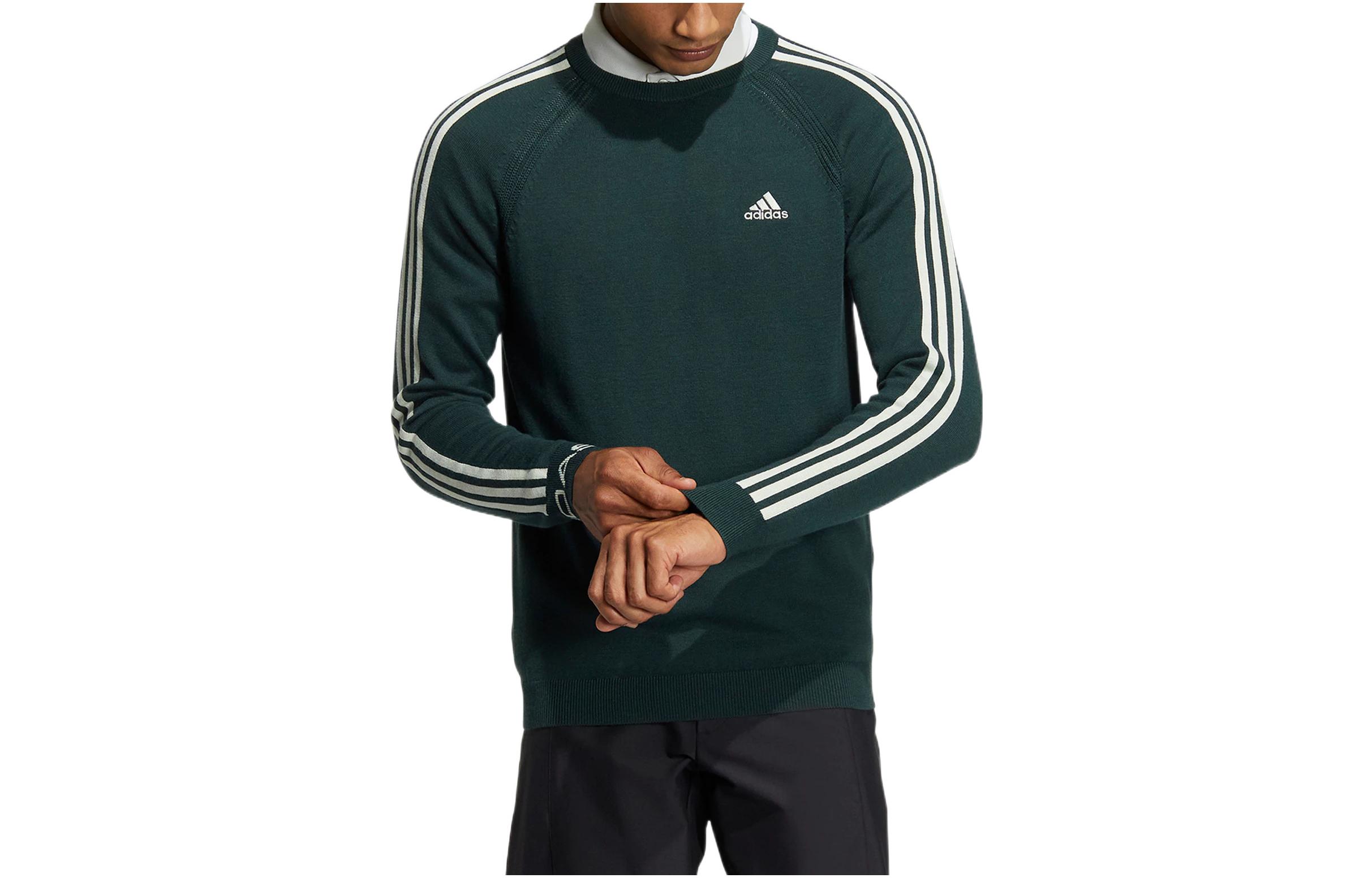 adidas Classic 3-Stripes Logo Crewneck Sweatshirt Green HG8318